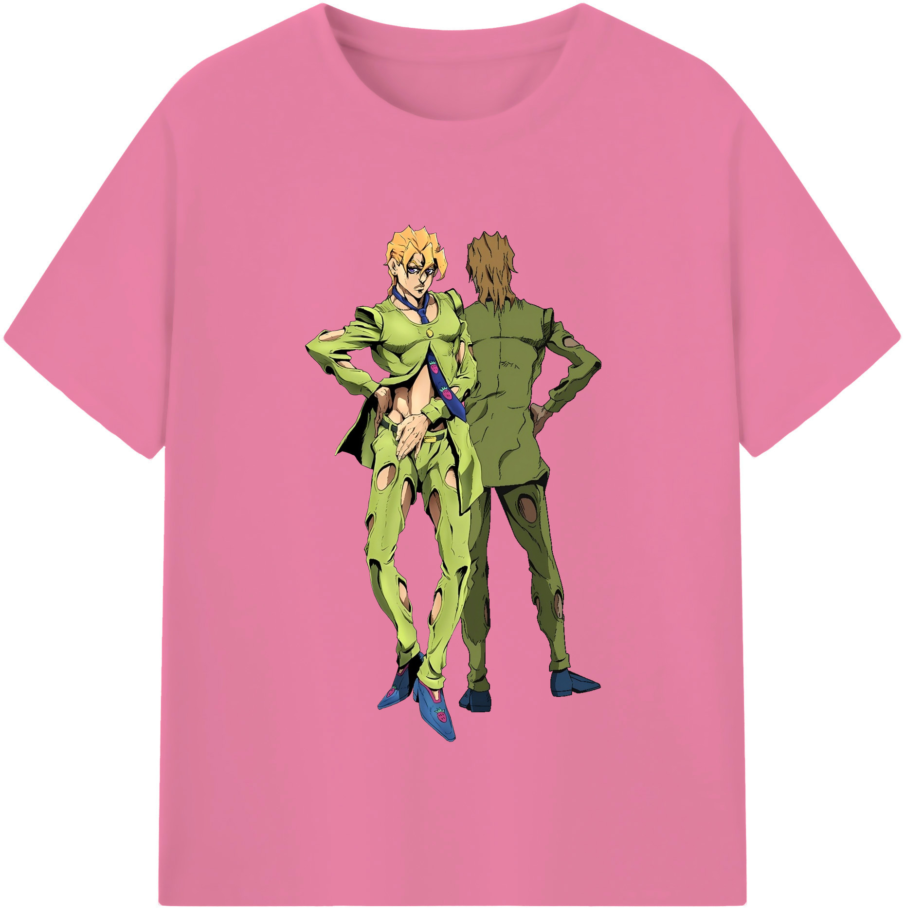 （画像用） ジョジョの奇妙な冒険 パンナコッタ?フー JoJo's Bizarre Adventure Pannacotta Fugo 綿100％半袖Tシャツ（フロントプリント）